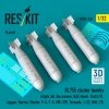 RESKIT RS32-0535 GBU-10 BL755 cluster bombs (4 pcs) (3D Printed) 1/32